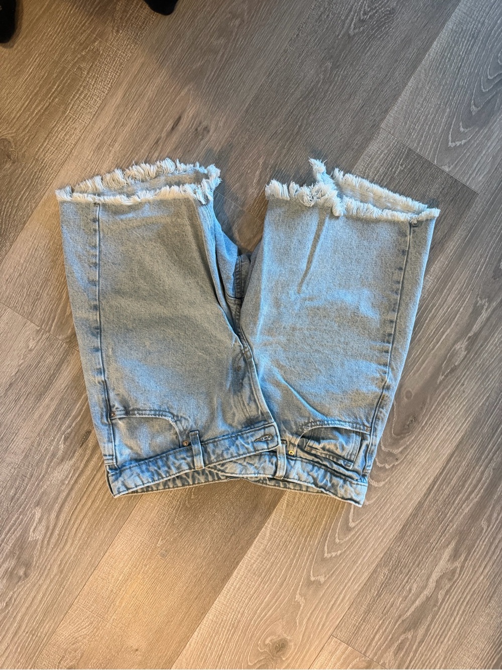 wild fable Light Blue Frayed Hem Cropped Jeans